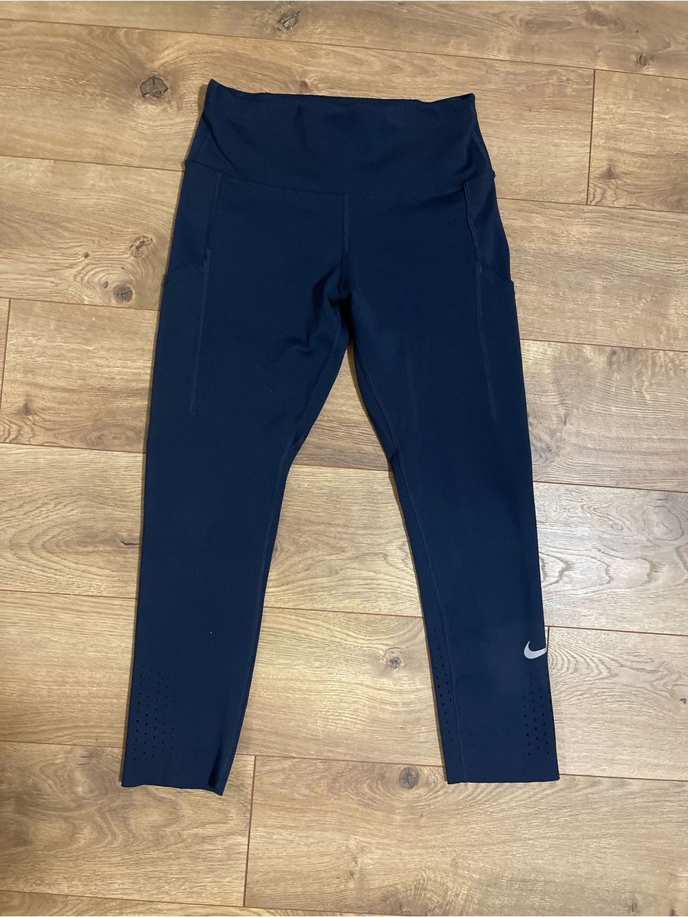 Nike Navy Blue Dri-FIT Running Capri Leggings